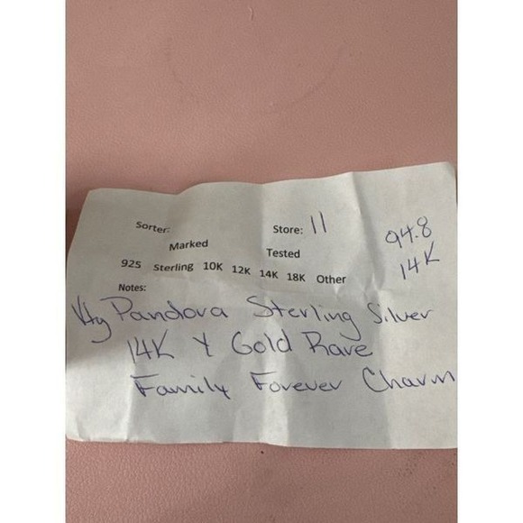 Pandora Sterling Silver 14K Family Forever Charm Bead - Picture 5 of 5